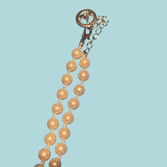 Crown Trifari Faux Pearl Rhinestone Drop Necklace - Picture 2 of 13